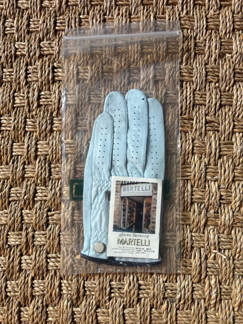 NWT Alpo pale blue cabretta leather golf glove LH